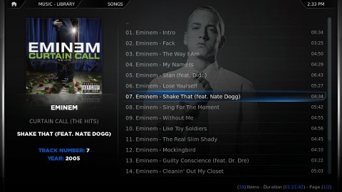 XBMC 9.11 Camelot - mit der neuen Standard-Skin Confluence