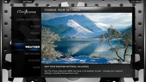 XBMC 9.11 Camelot - mit der neuen Standard-Skin Confluence
