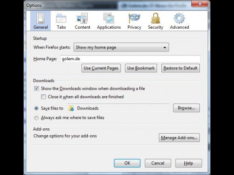Firefox 3.6 - Optionen