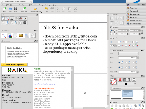 KOffice unter Haiku