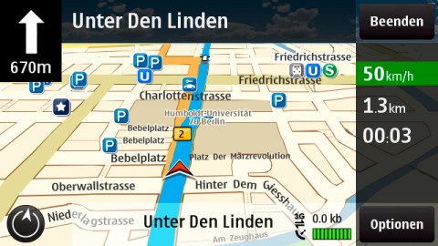 Ovi Maps mit Autonavigation