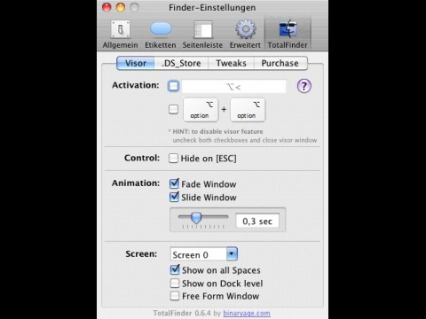 Totalfinder - Einstellungen