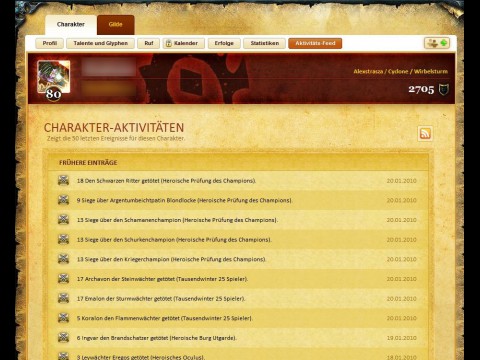 Auch fr&uuml;here Handlungen lassen sich per Browser abrufen.
