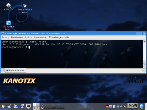 Kanotix verwendet einen aktuellen Kernel mit Patches und dem BFS Scheduler.