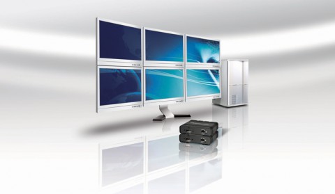Zwei Matrox TripleHead2Go im 3x2-Modus