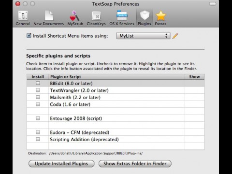 Textsoap Plugins