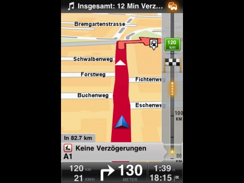 Tomtom 1.3 auf dem iPhone