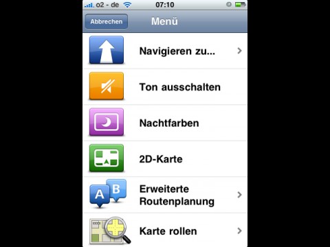 Tomtom 1.3 auf dem iPhone
