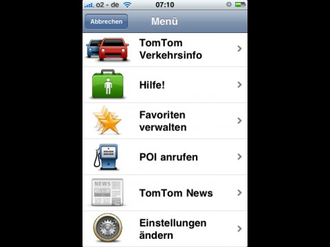 Tomtom 1.3 auf dem iPhone