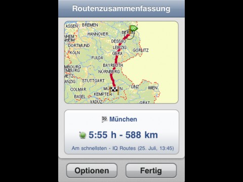 Tomtom 1.3 auf dem iPhone