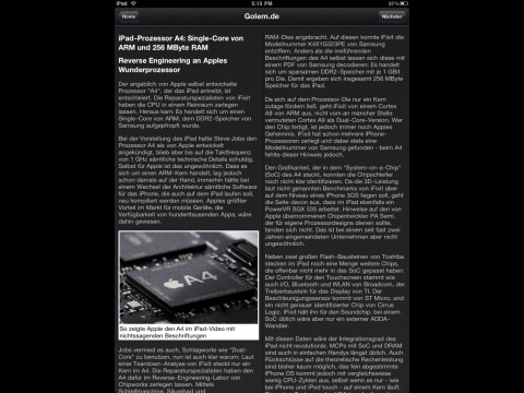 Das iPad und Golem.de