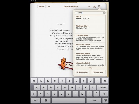 Suche in iBooks