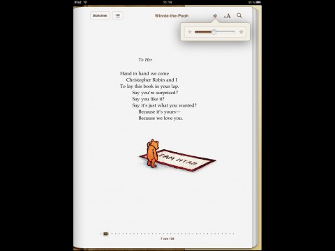 Sinnvoll: In den iBooks kann die Helligkeit auch ohne Umweg &uuml;ber die Systemeinstellungen gesetzt werden.