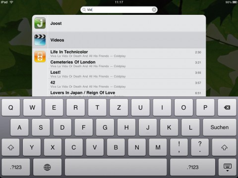 Tastatur des iPads