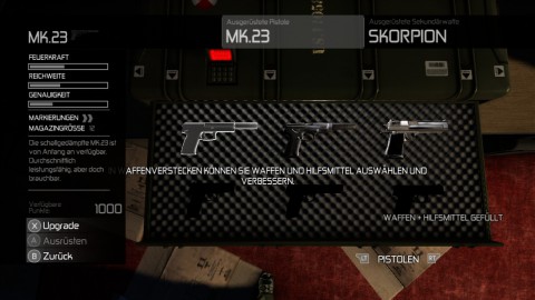 An Waffenkisten kann der Spieler sein Equipment aufr&uuml;sten.