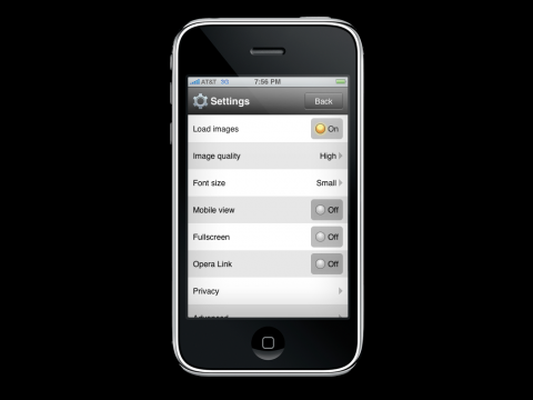 Opera Mini auf dem iPhone