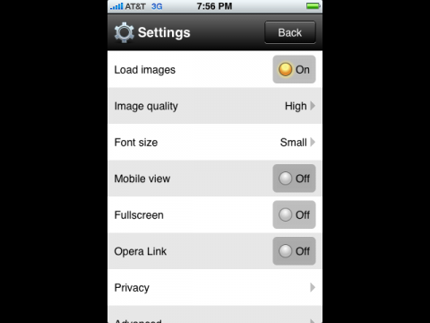 Opera Mini auf dem iPhone