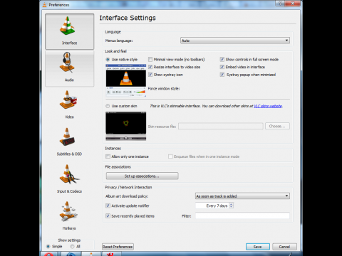 VLC 1.1.0-rc unter Windows 7