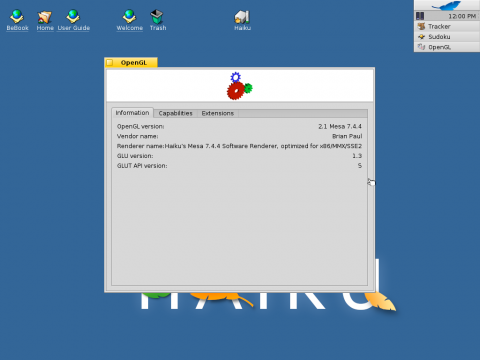 OpenGL ist dank Mesa integriert.