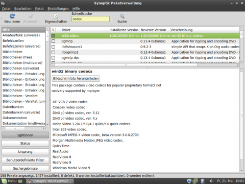Linux Mint bringt etliche - auch unfreie - Codecs mit.