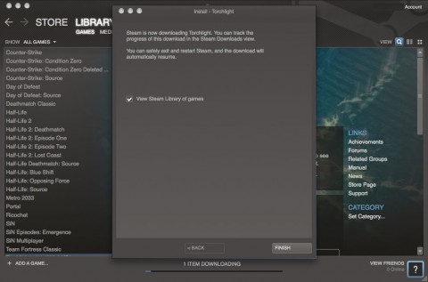 Steam for Mac - Installation von Torchlight