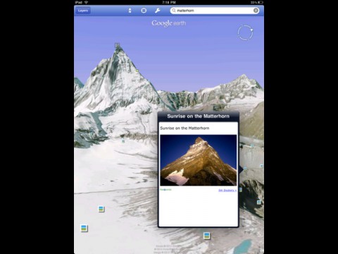 Google Earth 3.0 auf dem iPad