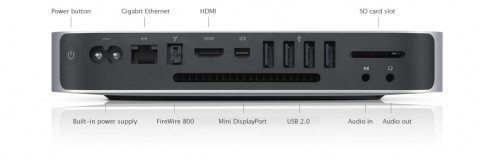 Die R&uuml;ckseite mit neuen Anschl&uuml;ssen. Unter anderem gibt es jetzt HDMI und einen SD-Kartenleser. Das Netzteil ...