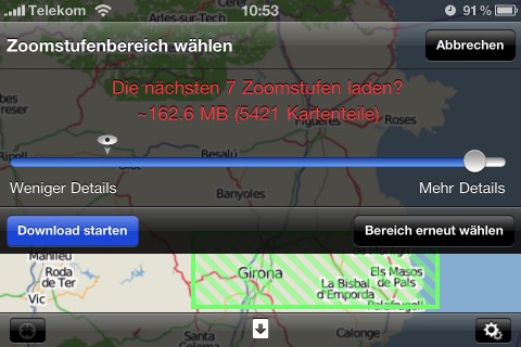 Im WLAN d&uuml;rfen maximal 150 MByte in einem Rutsch heruntergeladen werden. Per Mobilfunk sogar nur 10 MByte.