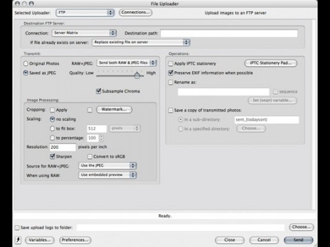 Photo Mechanic - Upload der Bilder auf Server