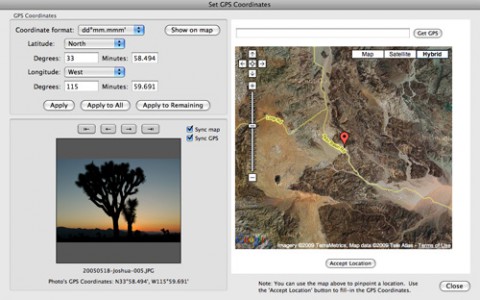 Photo Mechanic - GPS-Koordinaten des Aufnahmeorts