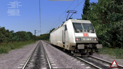 Fast 230 km/h. Die Zwangsbremsung bleibt aus, obwohl dies in den Optionen aktiviert wurde.