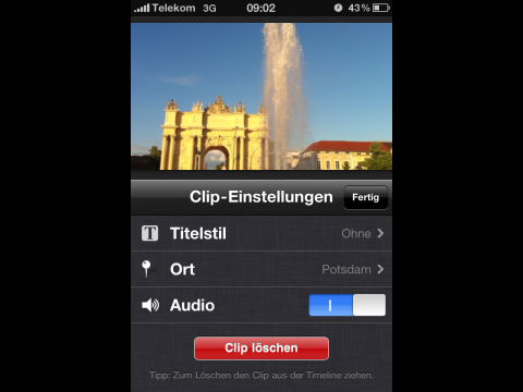 Clipeigenschaften
