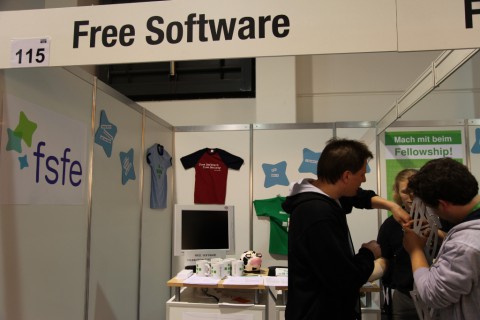 Die Free Software Foundation war ebenfalls auf der Fachmesse vertreten.