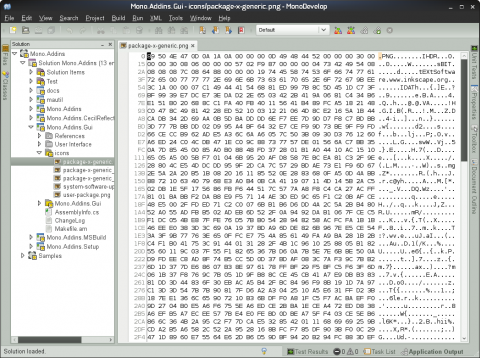 Die Monodevelop IDE in Version 2.4