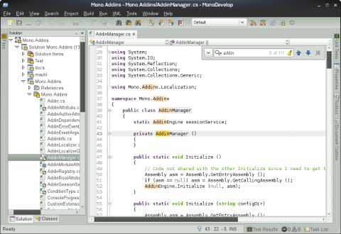 Die Monodevelop IDE in Version 2.4