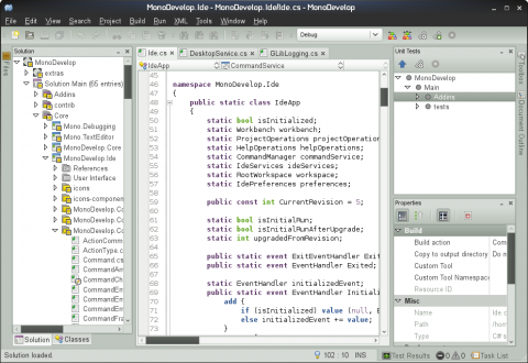 Die Monodevelop IDE in Version 2.4