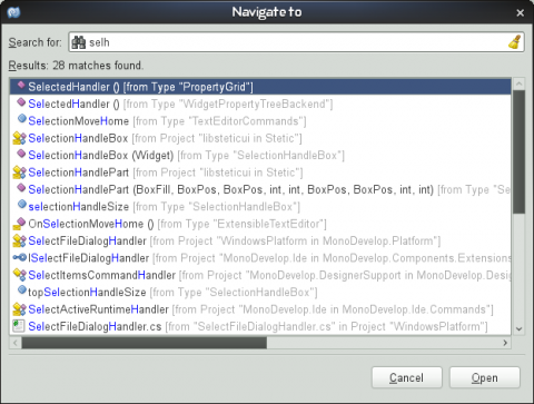 Die Monodevelop IDE in Version 2.4
