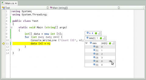 Die Monodevelop IDE in Version 2.4