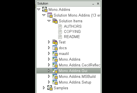 Die Monodevelop IDE in Version 2.4