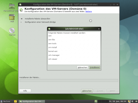 Per Mausklick verwandelt sich Opensuse auch in einen Xen-Server f&uuml;r virtuelle Maschinen.