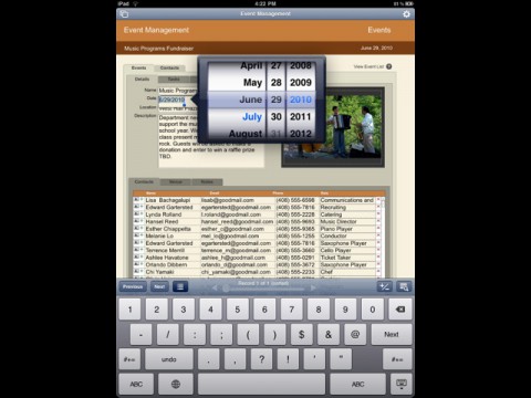 FileMaker Go f&uuml;r das iPad - Datensatzbearbeitung im Hochformat
