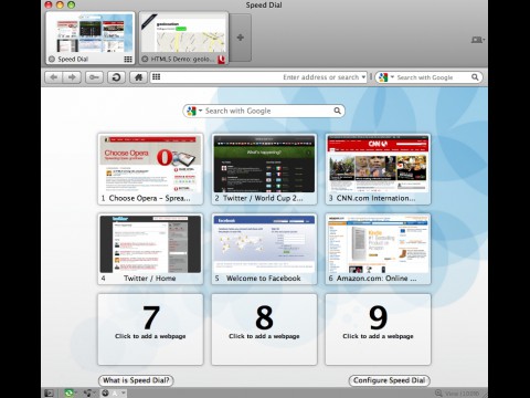 Opera 10.60 mit Schnellwahl und Tabvorschau