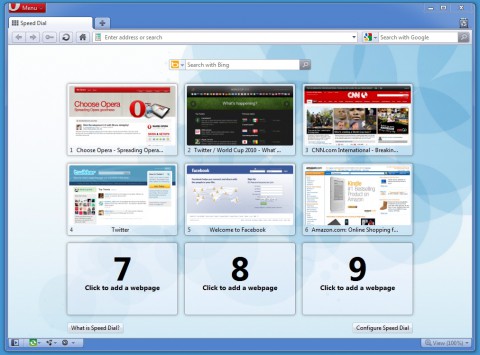 Opera 10.60 mit Schnellwahl