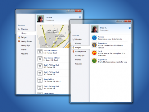 Trillian 5 mit Foursquare-Plugin