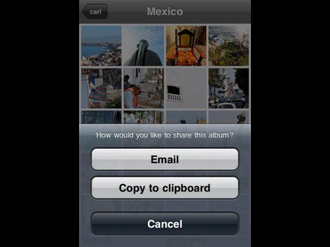 Jalbum-iPhone-Anwendung - Sharing
