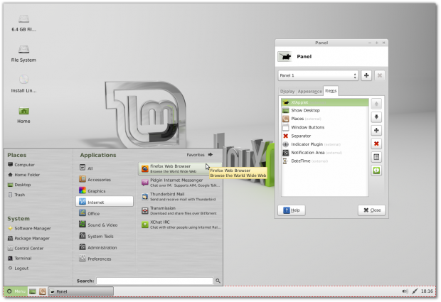 Mit Anpassungen l&auml;uft auch das Mintmen&uuml; unter Xfce.