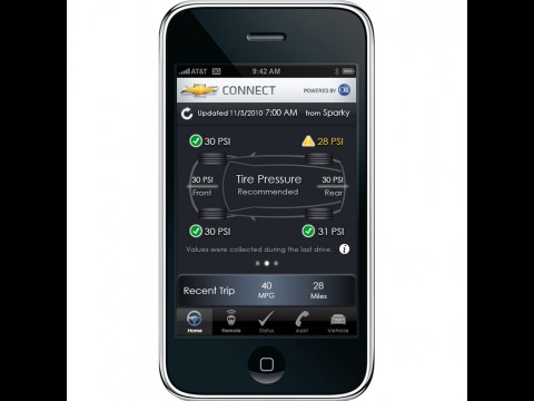 Onstar-App zeigt Fahrzeugstatus an