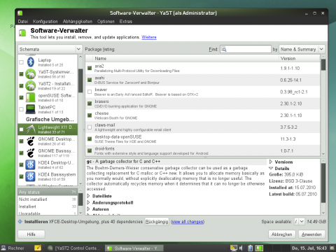 Der LXDE-Desktop kann auch nachtr&auml;glich installiert werden.