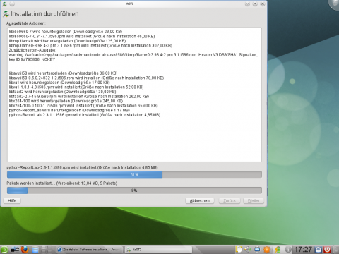 Klappt die Installation...