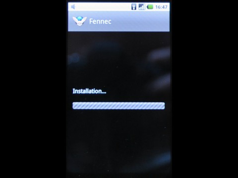 Die Installation dauert &uuml;ber eine Minute.
